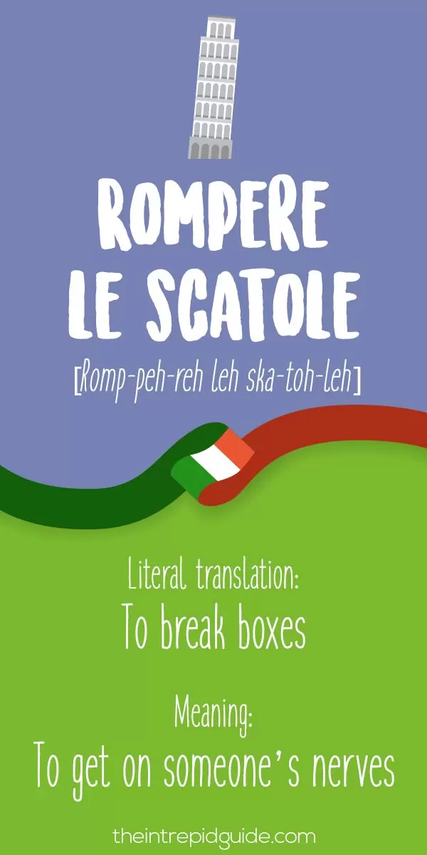 Italian Expressions Rompere le scatole