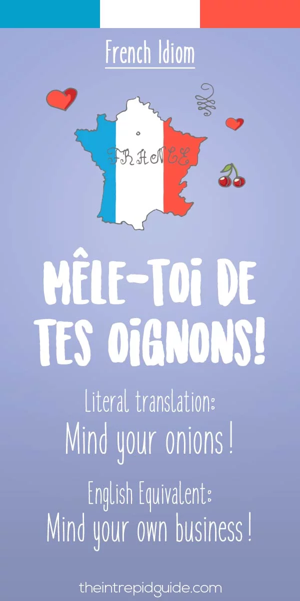 funny french idioms - Mele-toi de tes oignons