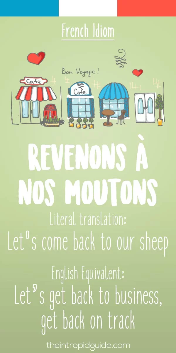 funny french idioms - Revenons a nos moutons