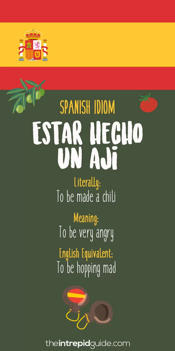 Spanish Idioms - Estar hecho un aji