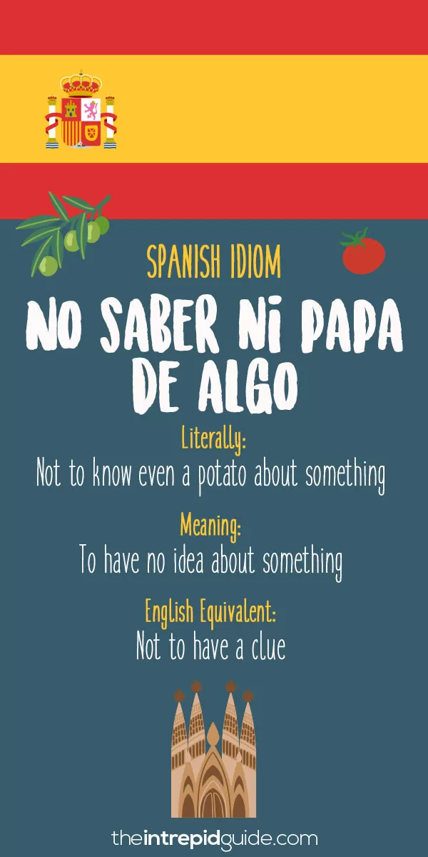 Spanish Idioms - No saber ni papa de algo