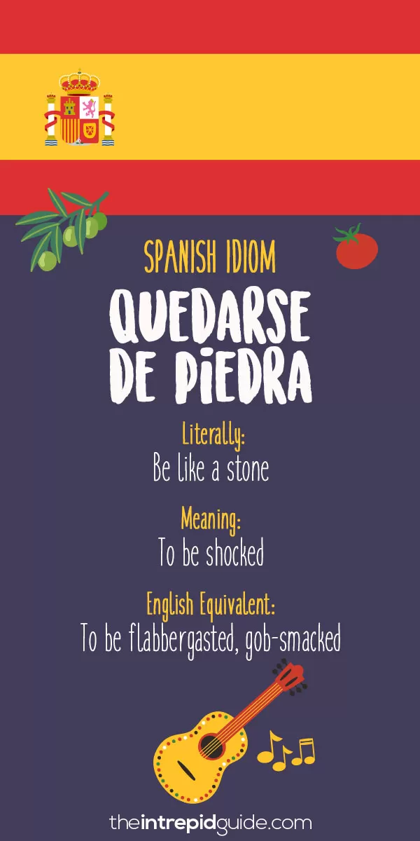 Spanish Idioms - Quedarse de piedra