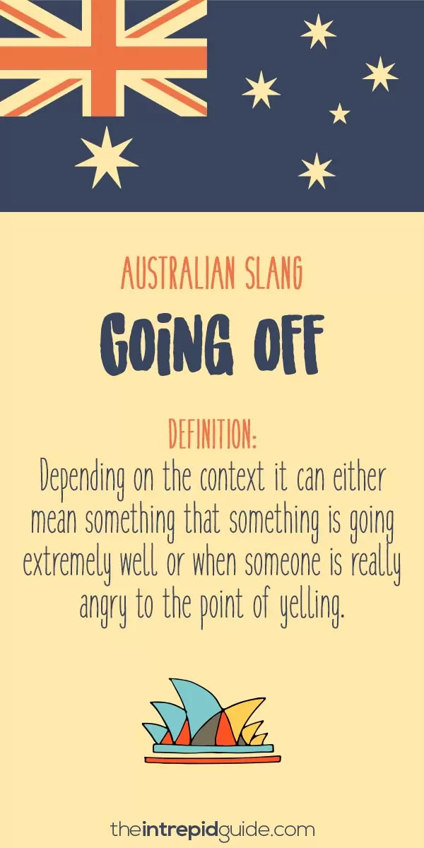 australian slang - Going off