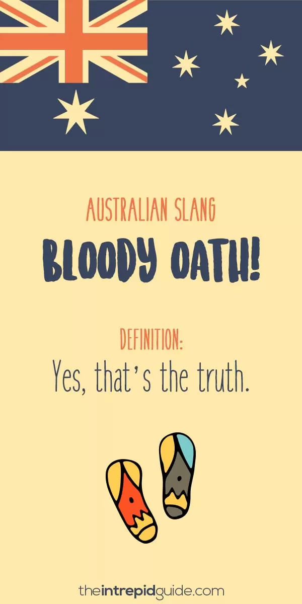 australian slang - bloddy oath