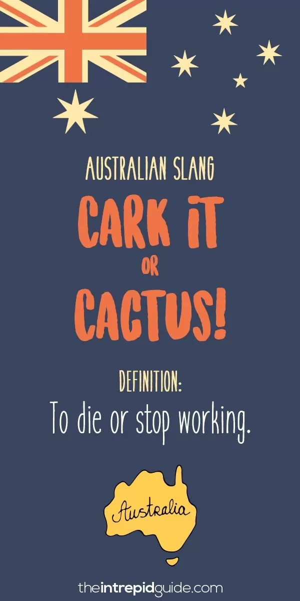 australian slang - cark it
