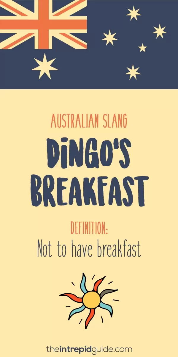 australian slang - dingos breakfast