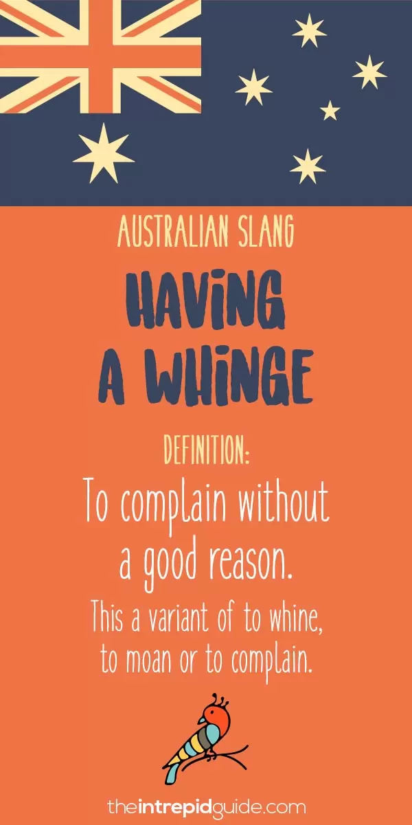 australian slang - having a whinge