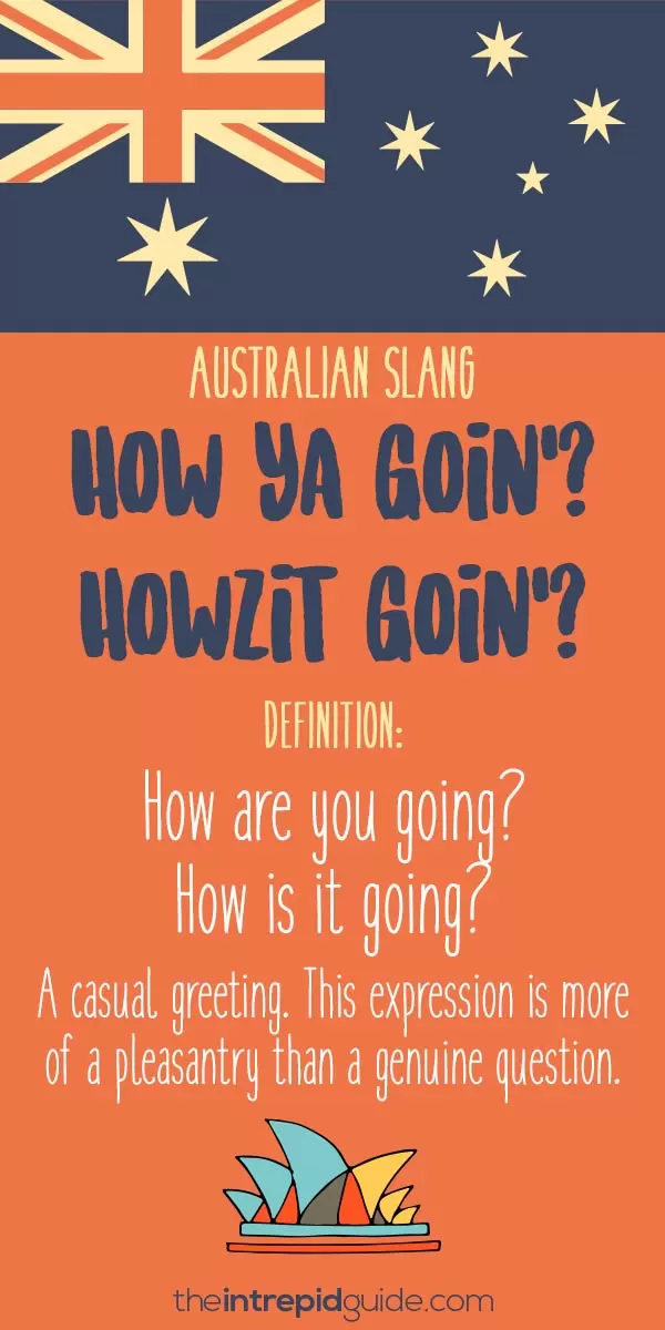 australian slang - howzit going