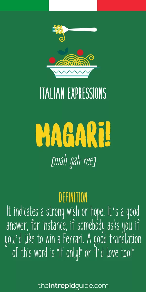 op 10 Italian Expressions - Magari!