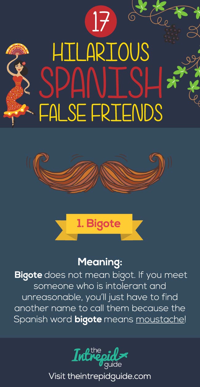 False Friends in Spanish False cognates - Bigote