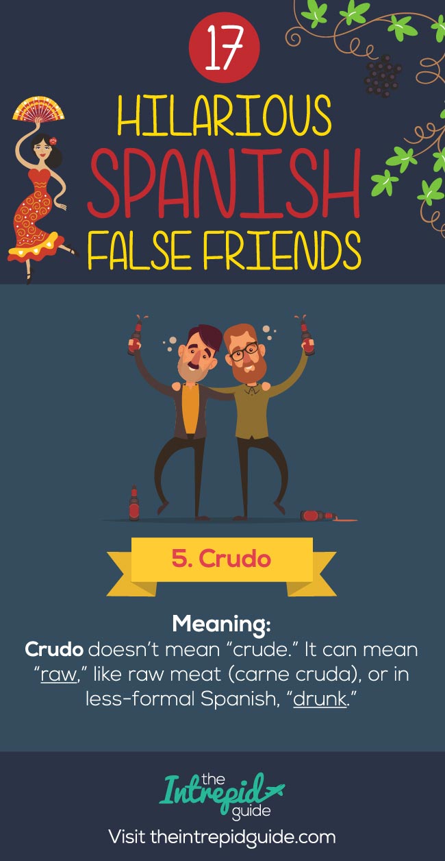 False Friends in Spanish False cognates - Crudo