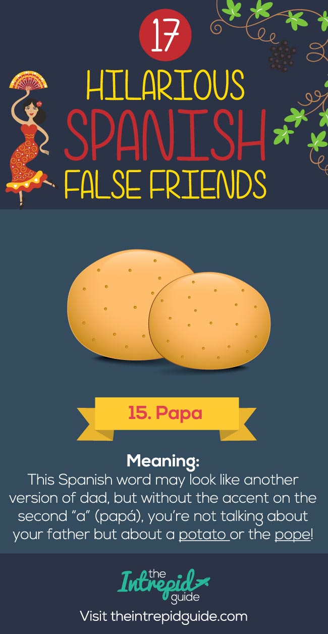 False Friends in Spanish False cognates - Papa