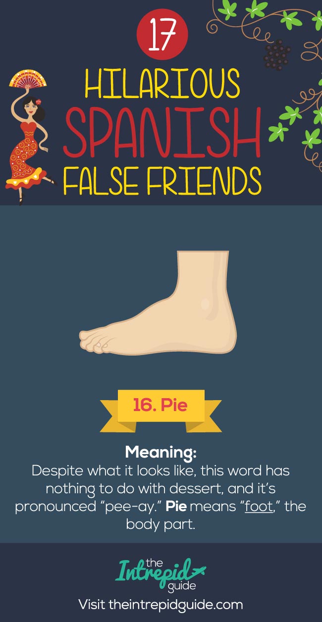 False Friends in Spanish False cognates - Pie