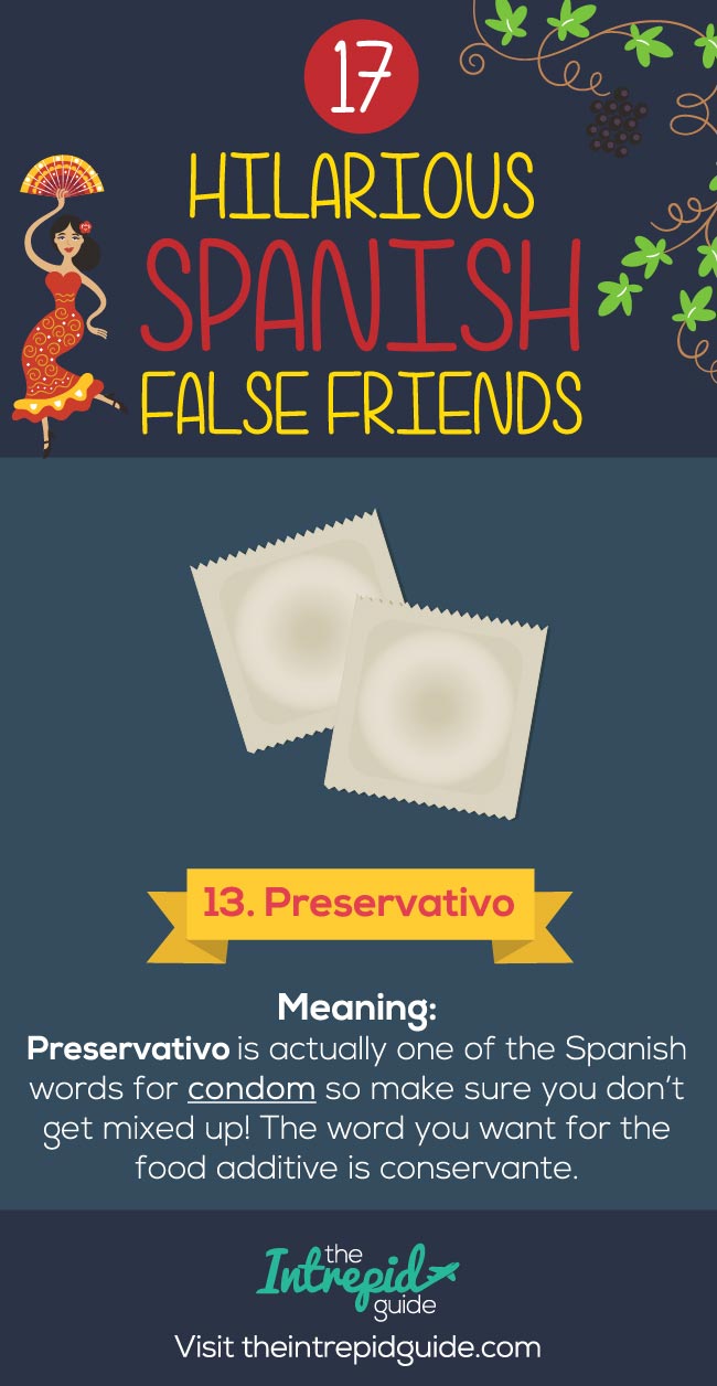 False Friends in Spanish False cognates - Preservativo
