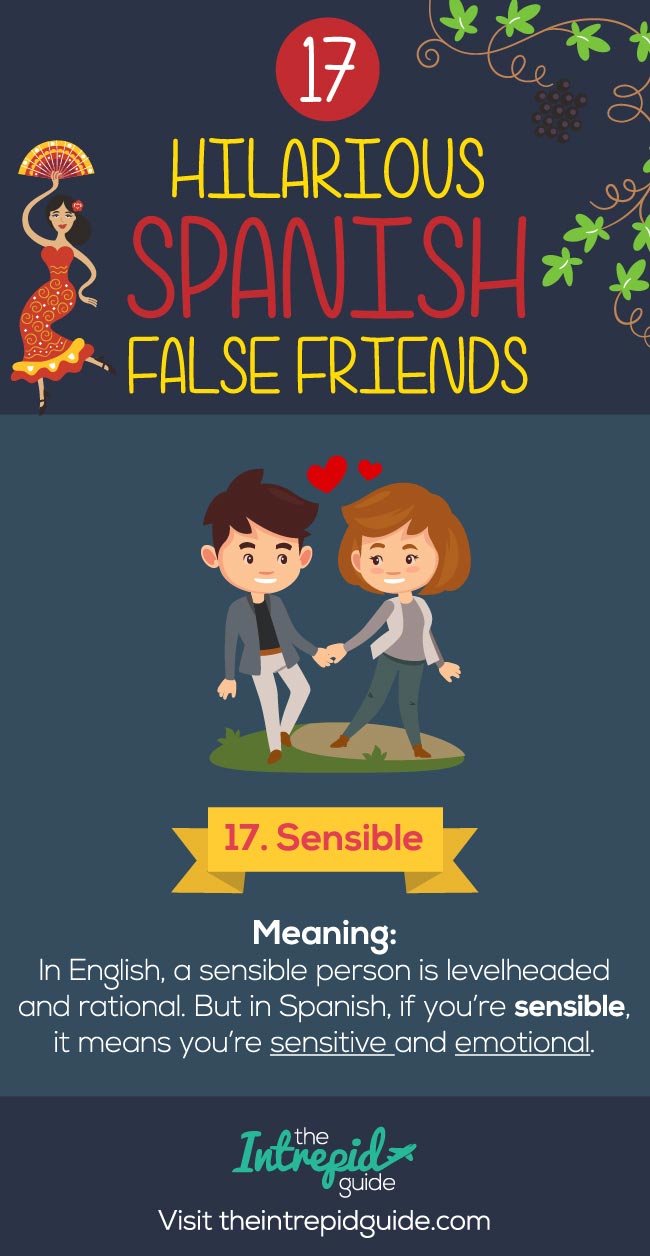 False Friends in Spanish False cognates - Sensible