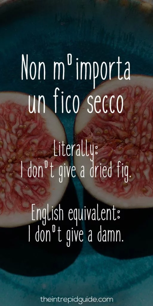 Italian Sayings Non m'importa un fico secco