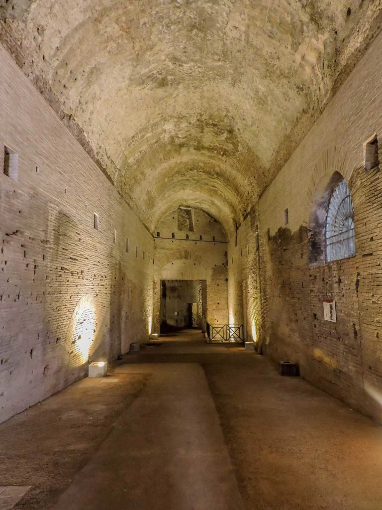 domus aurea rome - entrance hall and foundation of trajan baths