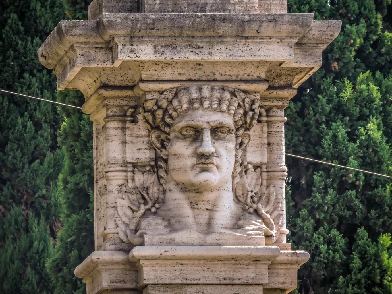 emperor nero bust at entrance to domus aurea