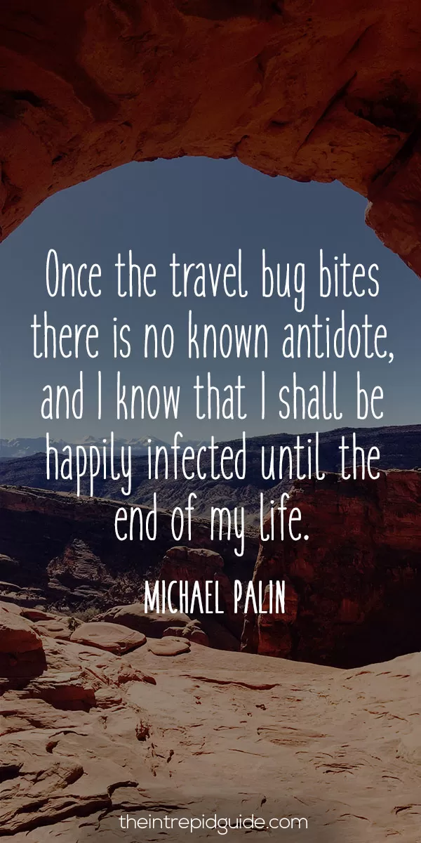 best inspirational travel quotes - Once the travel bug bites, there is no known antidote, and I know that I shall be happily infected until the end of my life. ― Michael Palin.