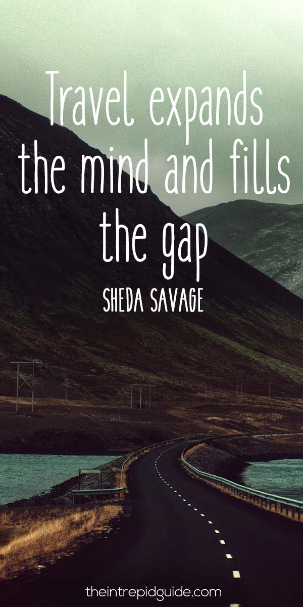 Best inspirational travel quotes in 2022 - Travel expands the mind and fills the gap. - Sheda Savage