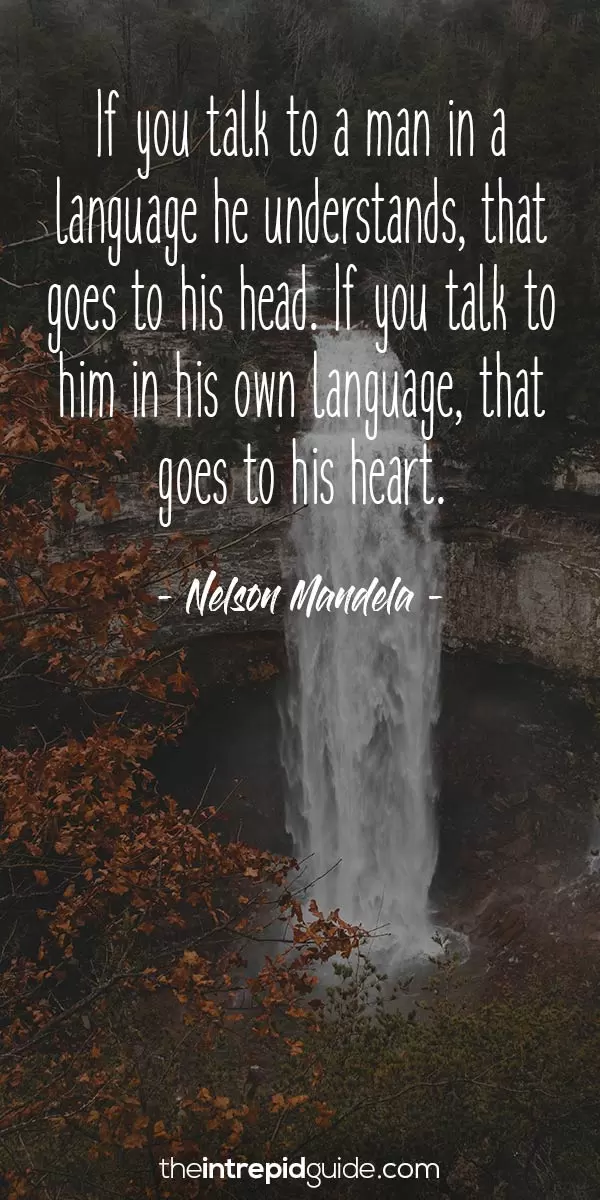Inspirational quotes for language learners - Nelson Mandela