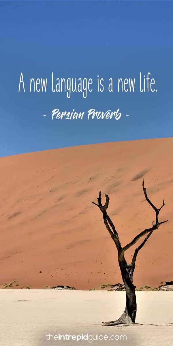 Inspirational quotes for language learners - Persian Proverb