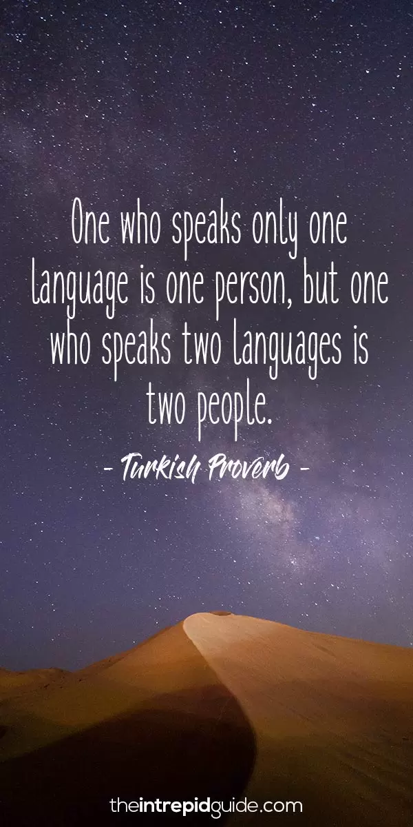 Inspirational quotes for language learners - Turkish Proverb