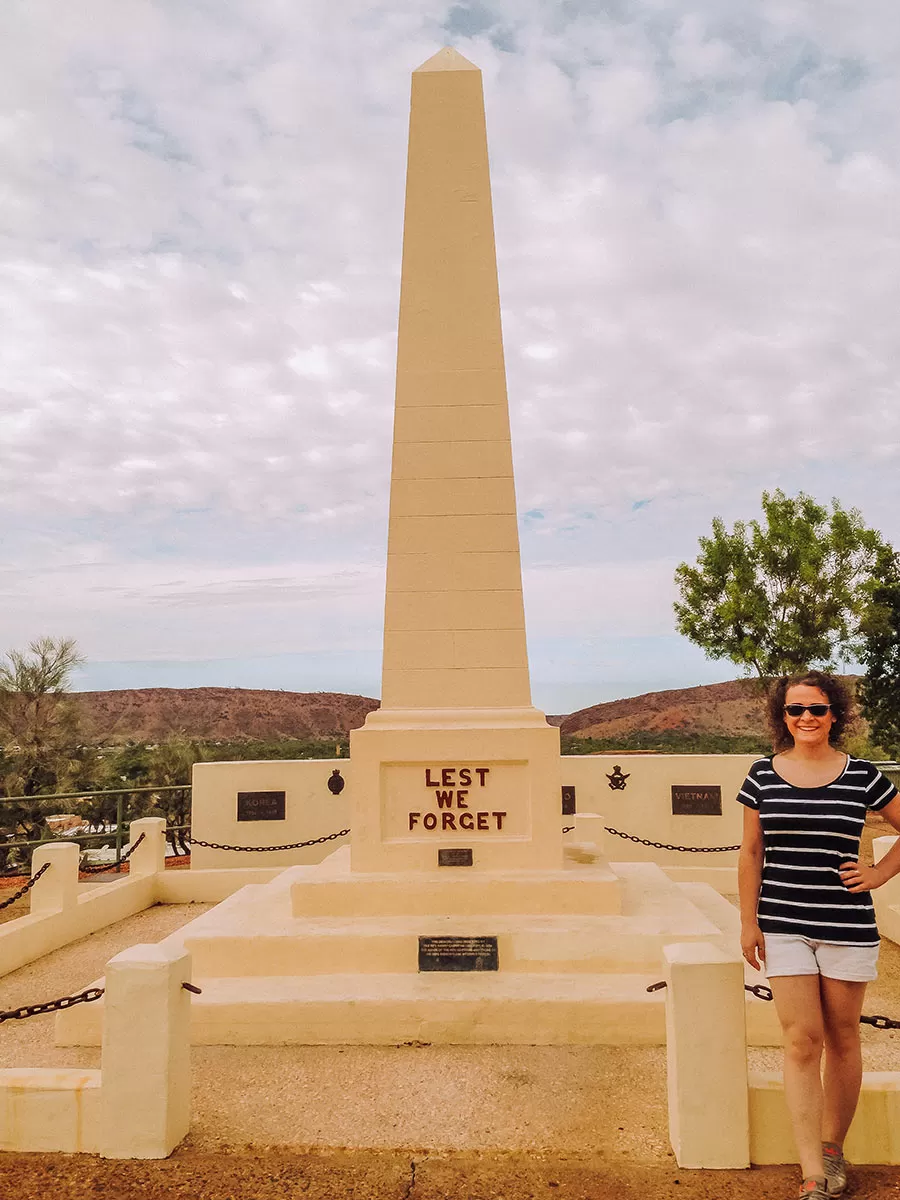 Darwin to Alice Springs road trip - ANZAC monument on ANZAC Hill