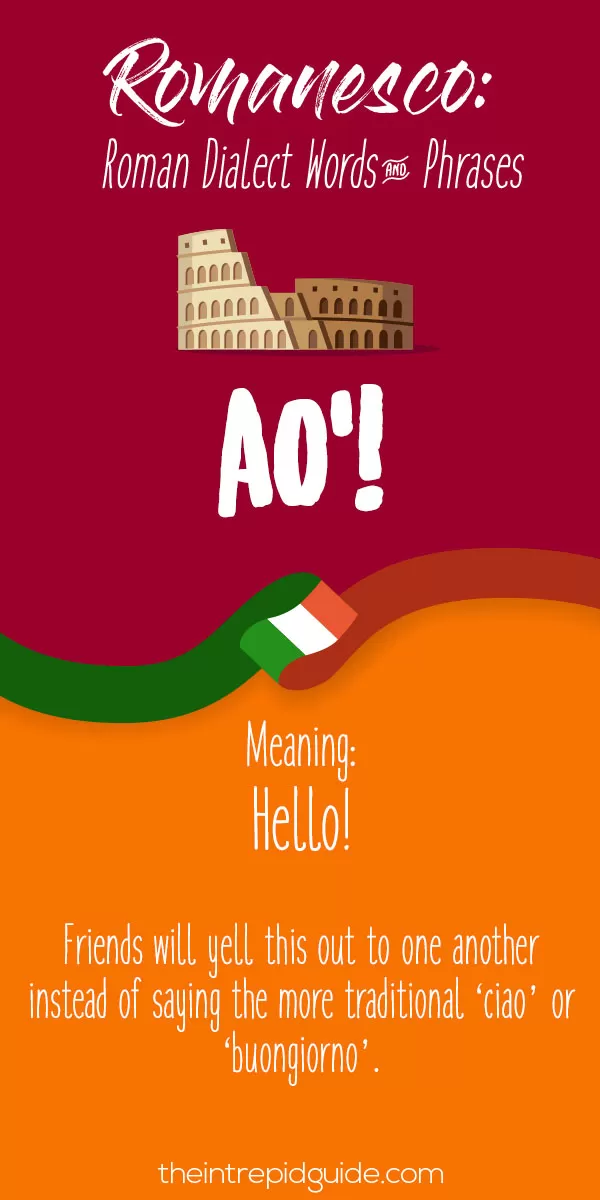 Rome Dialect Roman Words - Ao