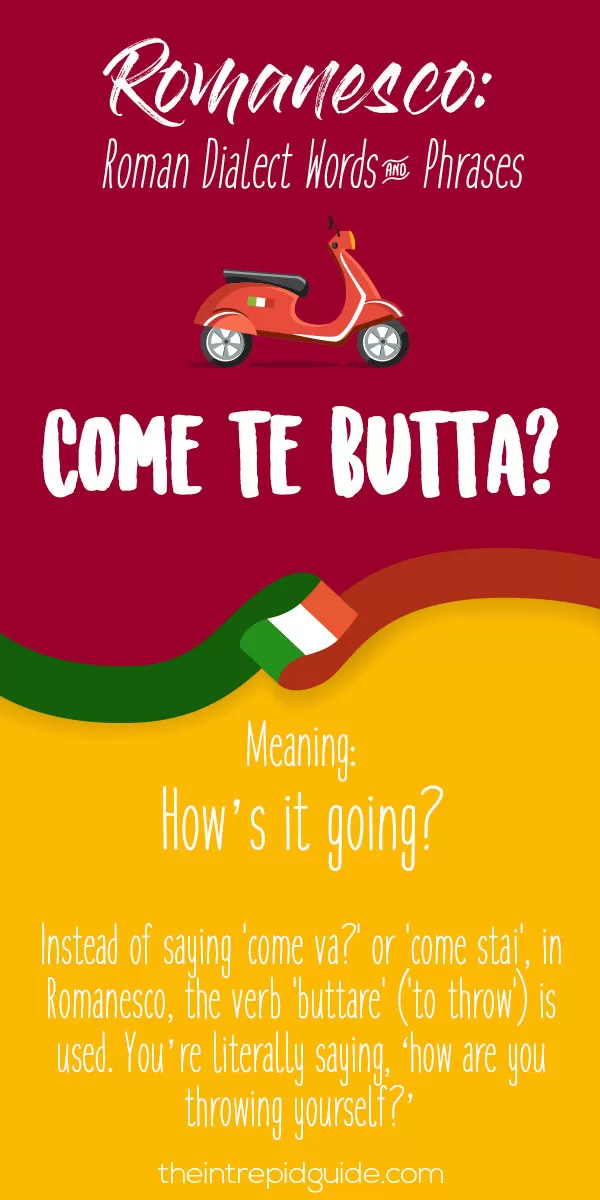 Rome Dialect Roman Words - Come te butta