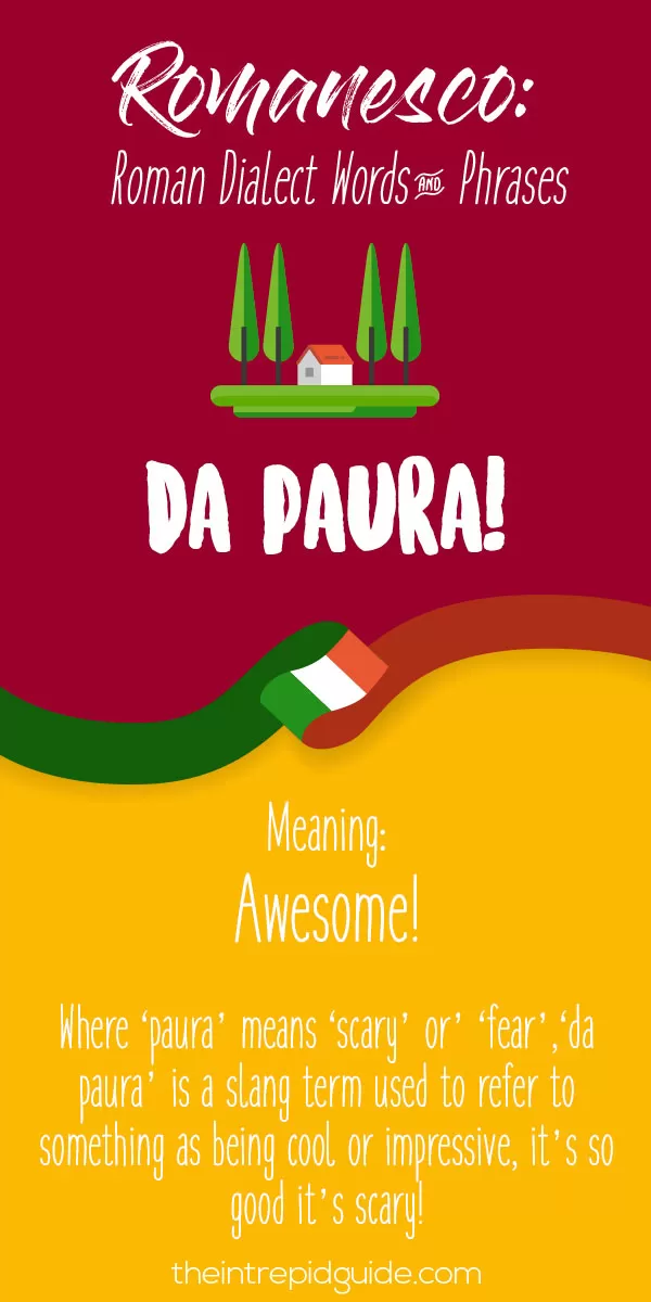 Rome Dialect Roman Words - Da Paura