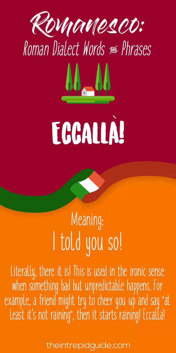 Rome Dialect Roman Words - Eccallà