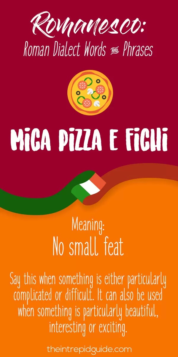 Rome Dialect Roman Words - Mica pizza e fichi
