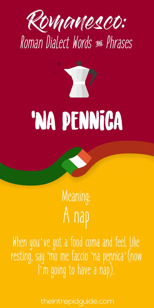 Rome Dialect Roman Words - Na pennica