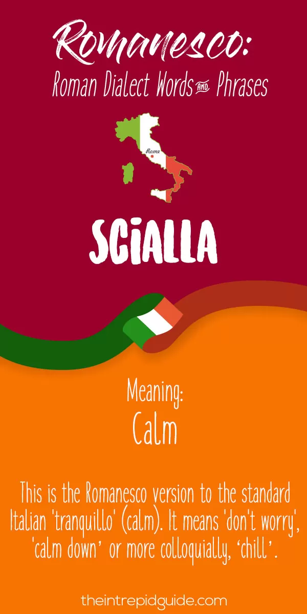 Rome Dialect Roman Words - Scialla