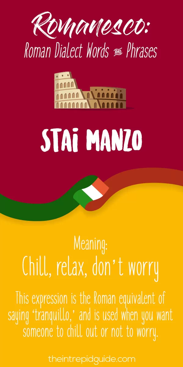Rome Dialect Roman Words - Stai manzo