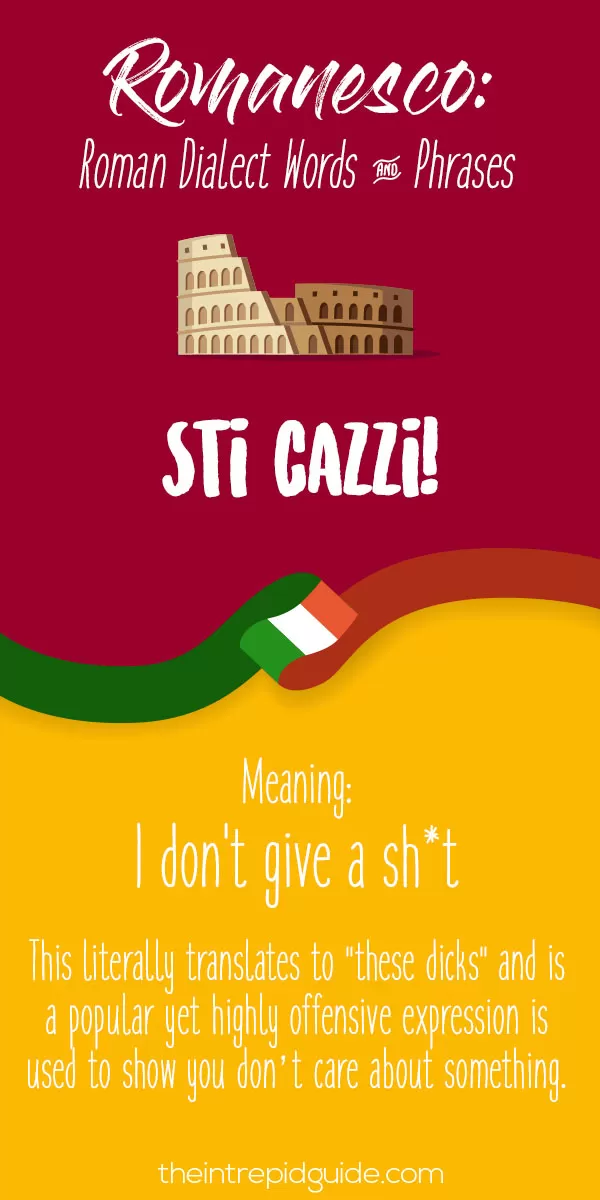 Rome Dialect Roman Words - Sti cazzi