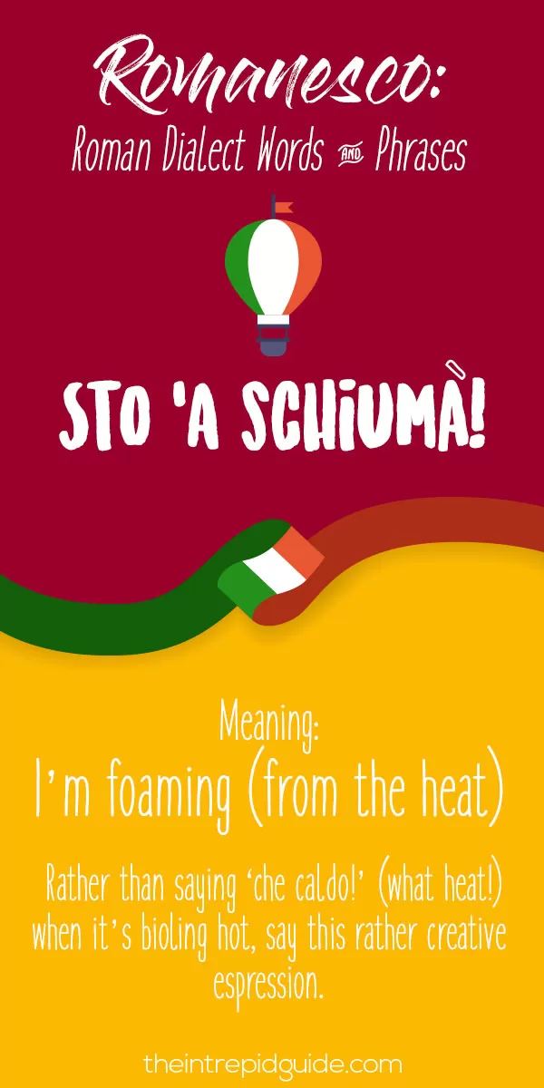 Rome Dialect Roman Words - Sto a schiuma