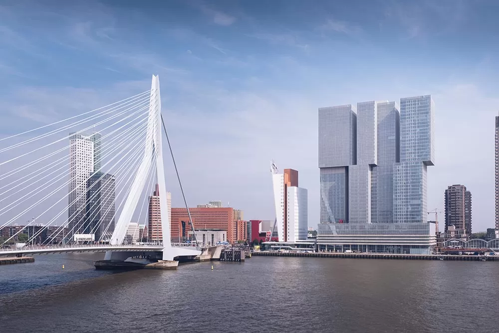 best things to do in rotterdam - view from hotel room at thon hotel daytime