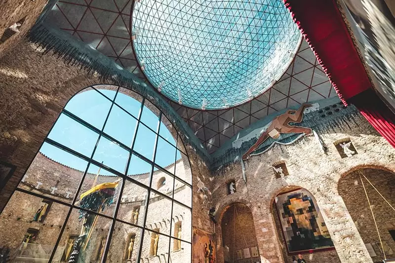 Best things to do in Costa Brava - Figueres Dali Theatre Museum ceiling above stage