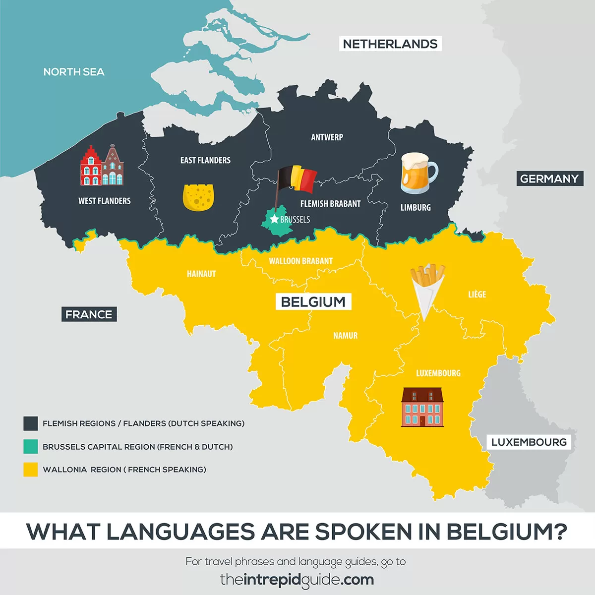 Map of Languages Spoken in Belgium