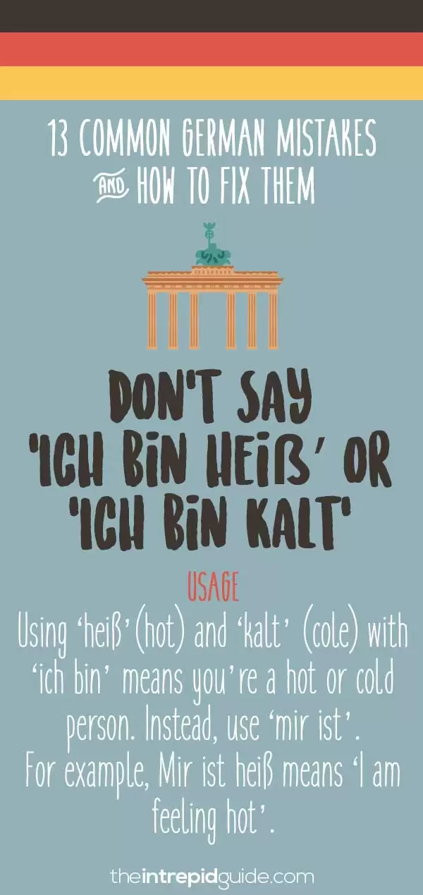 Common German grammar mistakes - Hot and cold