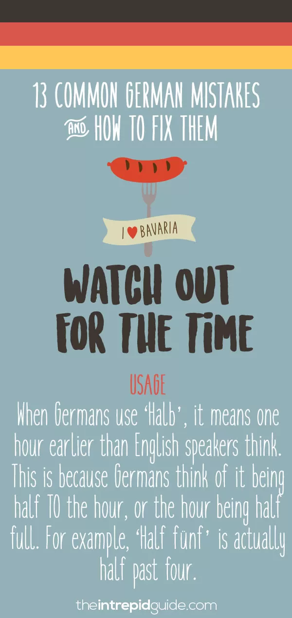 Common German grammar mistakes - Telling the time