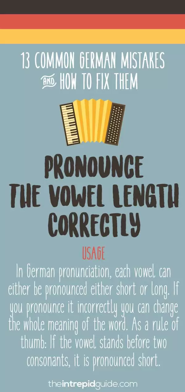 Common German grammar mistakes - Short and long pronunciation