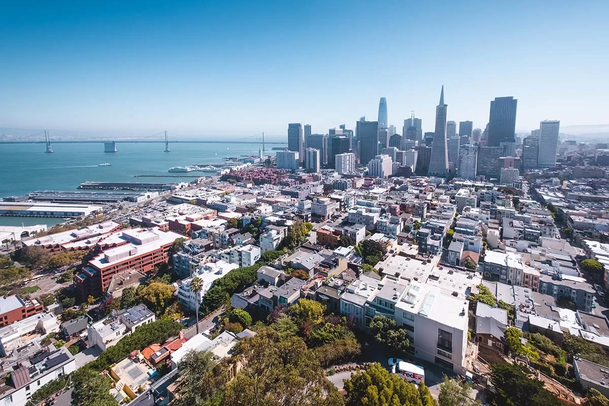 View of Bay Bridge from Coit Tower - Fun Things to do in San Francisco - 4 Day Itinerary