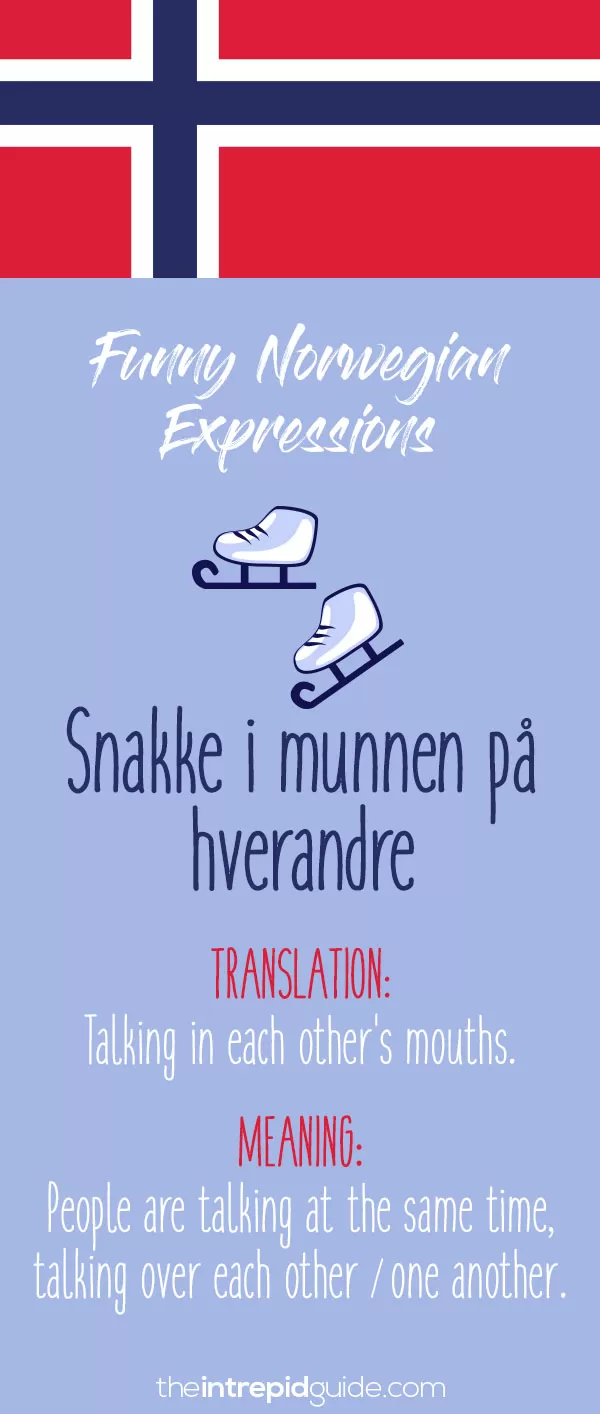 Norwegian Sayings and Idioms - Snakke i munnen på hverandre