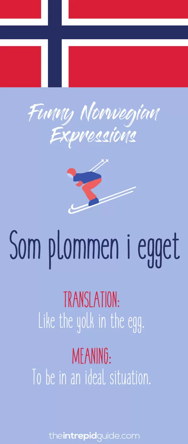 Norwegian Sayings and Idioms - Som plommen i egget