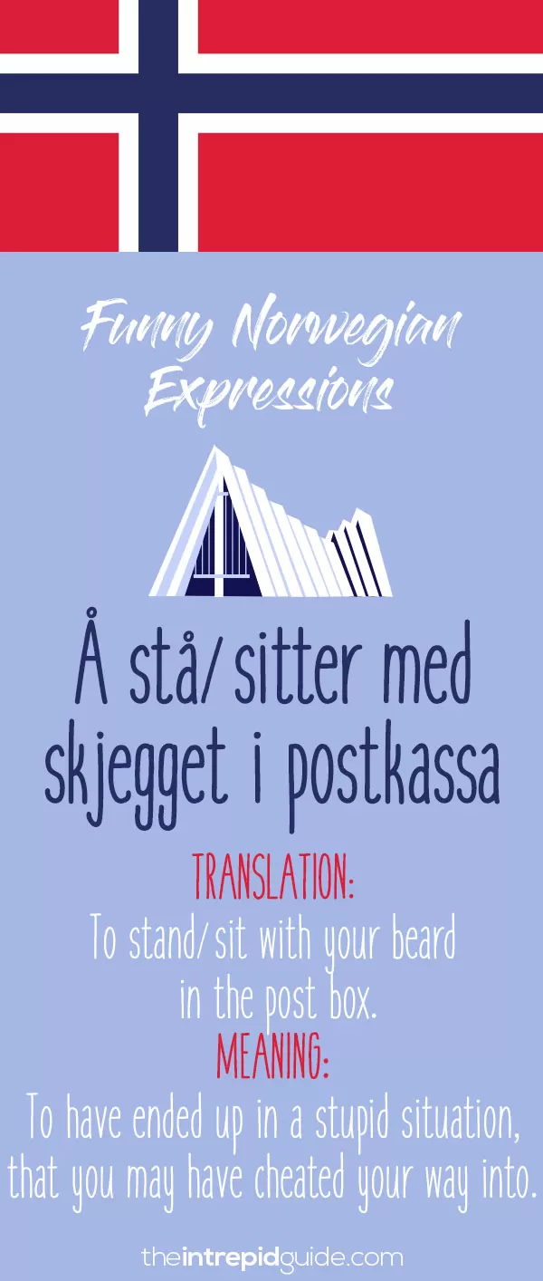 Norwegian Sayings and Idioms - Å stå/sitter med skjegget i postkassa