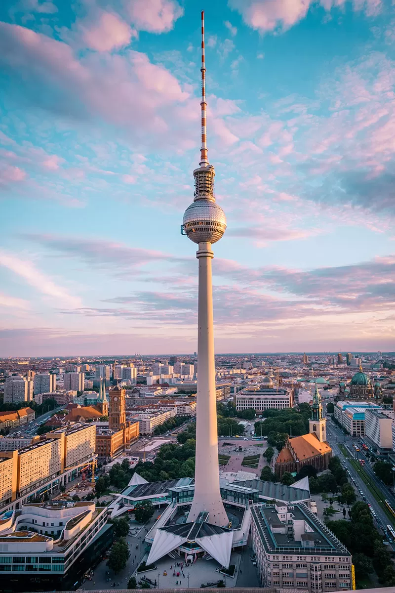 3 Days in Berlin Itinerary - Sunset over TV Tower from Park Inn Hotel