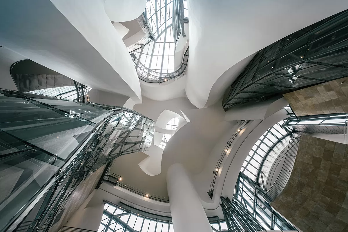 Best things to do in Bilbao Spain - Inside Guggenheim Museum entrance hall